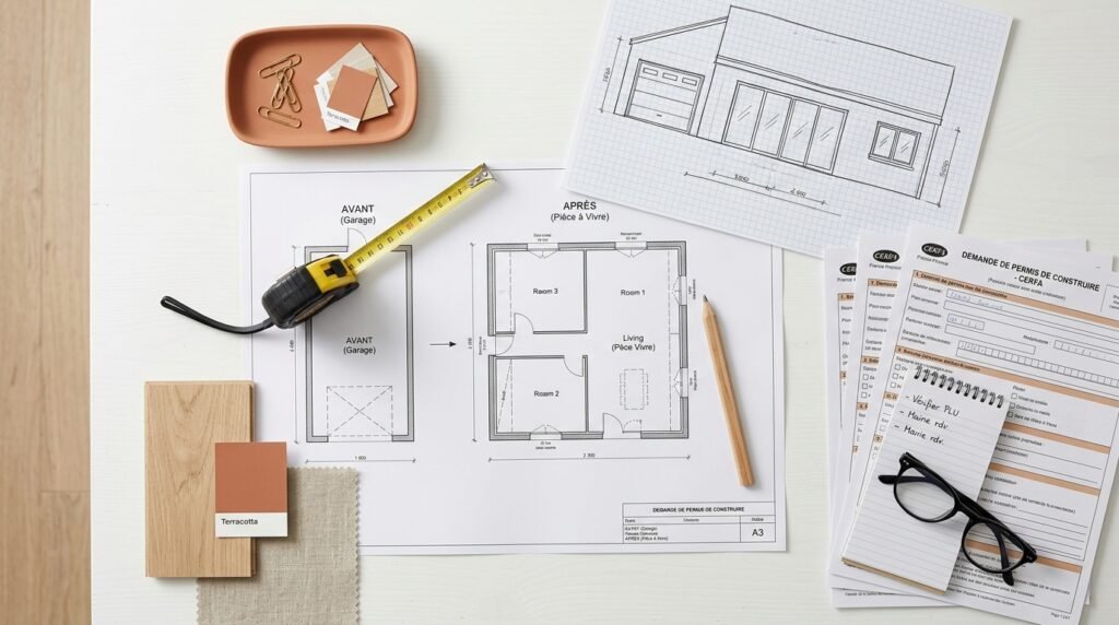 Checklist de faisabilité pour transformer un garage en pièce à vivre : plans et autorisations