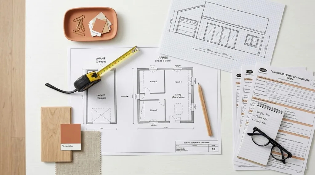 Checklist de faisabilité pour transformer un garage en pièce à vivre : plans et autorisations