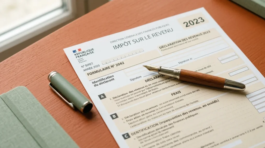 Formulaire 2042-C-PRO avec les cases à remplir pour déclarer une location meublée LMNP en 2026