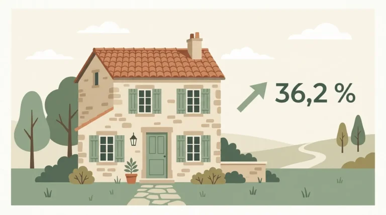 Illustration d’une résidence secondaire française avec le taux d’imposition sur la plus-value immobilière 2026.