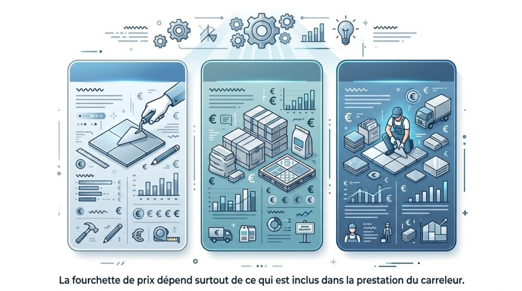 Comparatif des prix de pose seule et fourniture pose du carrelage au m²