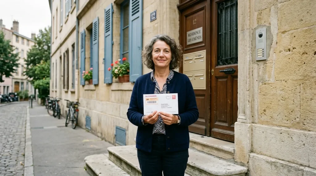 Propriétaire envoyant une lettre de congé recommandée à son locataire