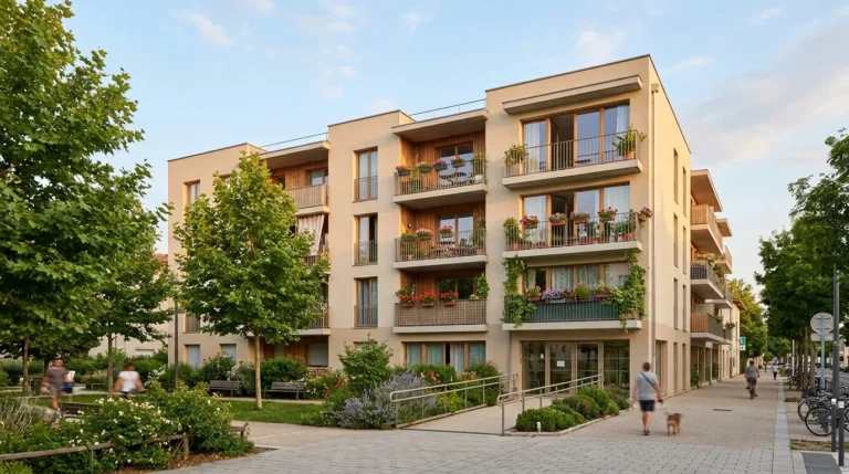 Immeuble de logements sociaux HLM en France, illustration du guide 2026 pour obtenir un logement social