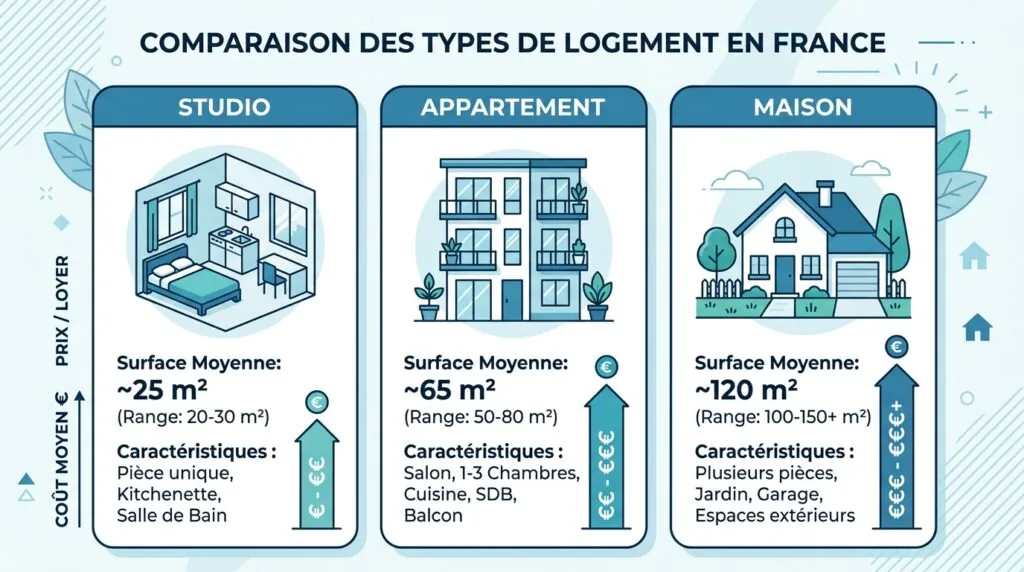 Infographie comparant le prix du DPE selon la surface et le type de logement en