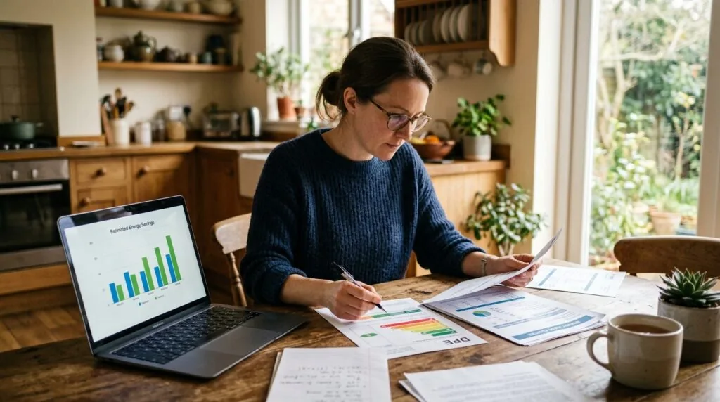 Propriétaire comparant des devis d'audit énergétique avant une vente immobilière
