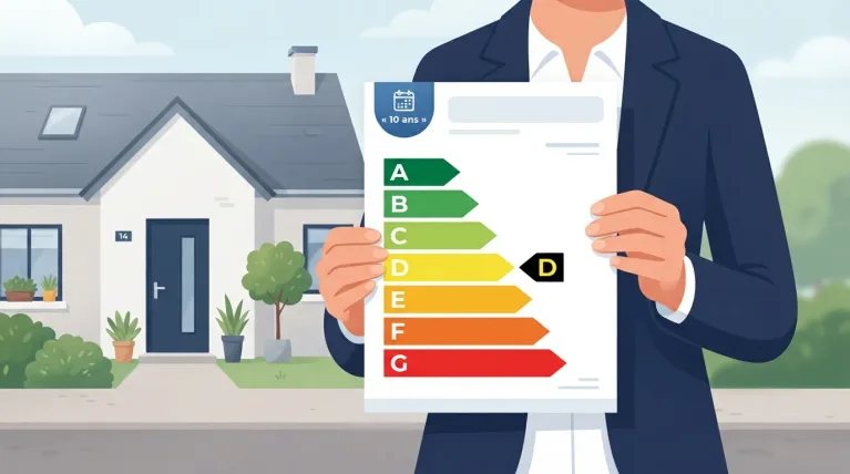 Étiquette énergie DPE de A à G avec durée de validité de 10 ans