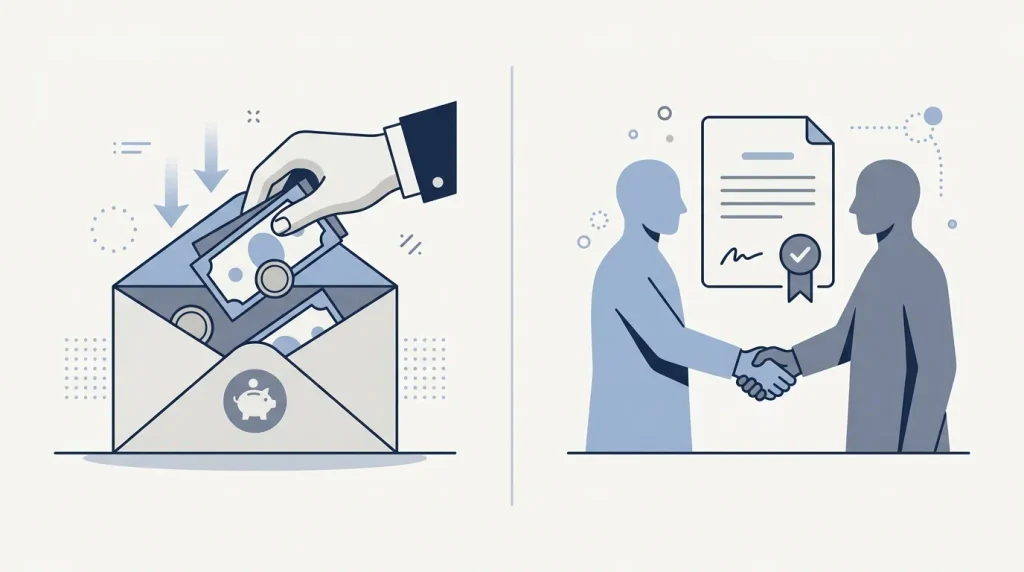 Illustration comparant le dépôt de garantie et la caution dans un contrat de location