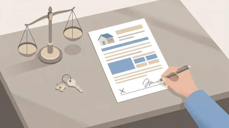 Illustration d’un bail de location symbolisant les droits et obligations du locataire