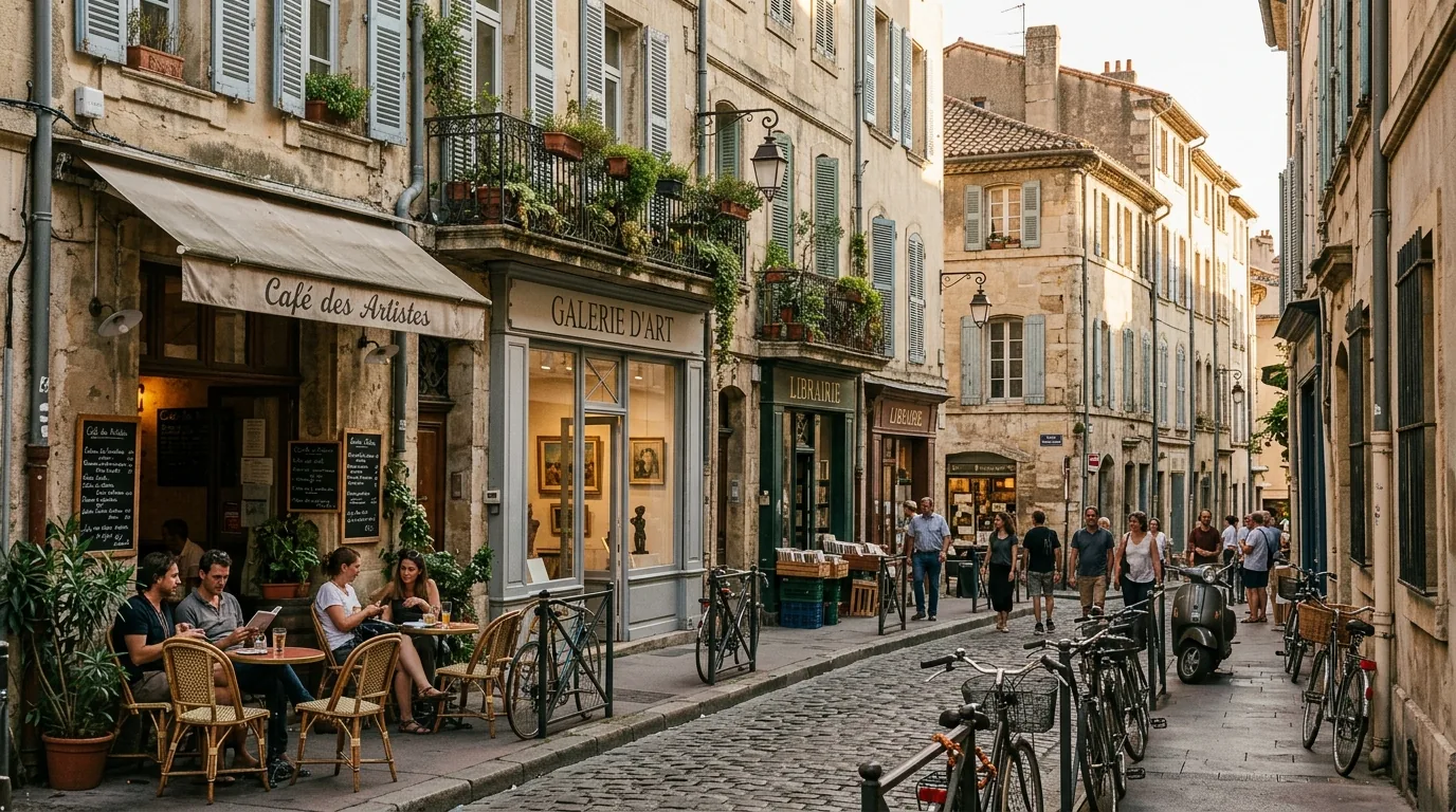 Rue commerçante du quartier Championnet à Grenoble
