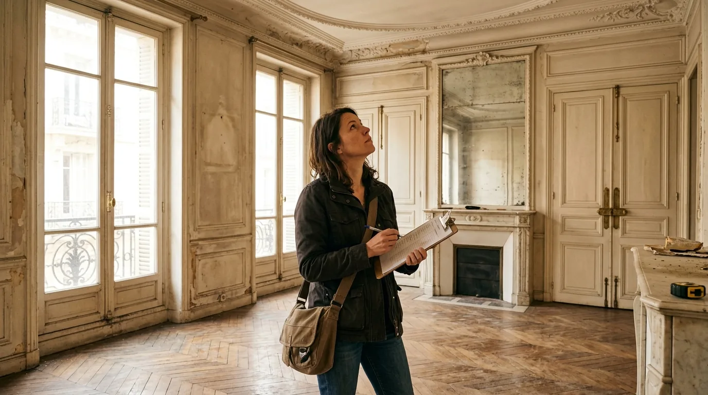 Inspection d'un appartement ancien à Marseille avant achat immobilier en 2026